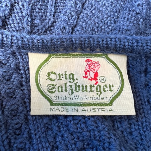 Vintage Austrian Cable Knit Wool Oversized Cardigan Sweater Nordic Scandinavian - Picture 6 of 9